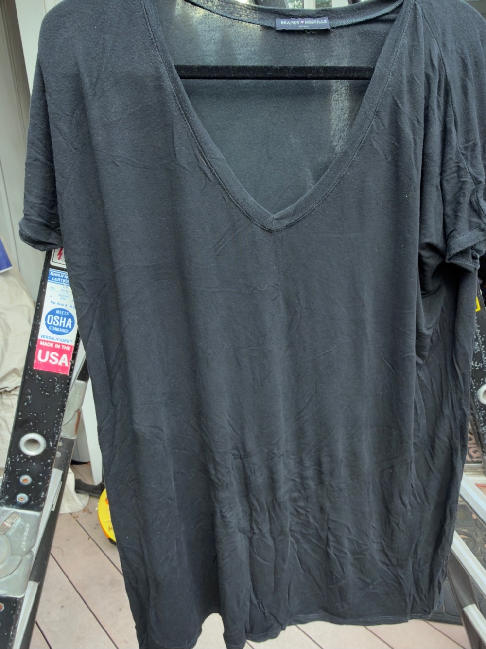 Brandy Melville Black V-Neck TShirt
